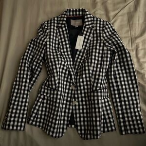 Banana Republic Black and White Plaid Blazer